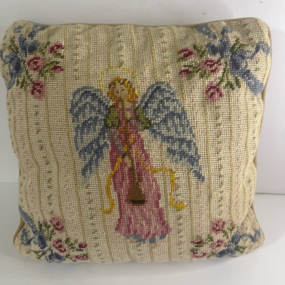 Angel needle‎ point pillow